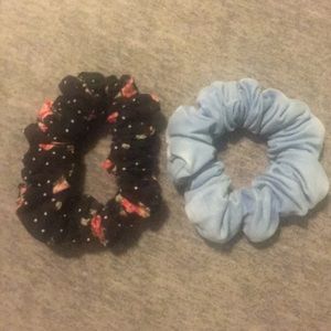 American Apparel Denim and Floral Scrunchie